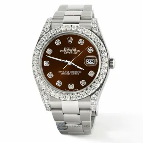 Rolex Datejust 41 126300 4.4CT Diamond Bezel/Lugs/Chocolate Dial,  TFJ-142508749