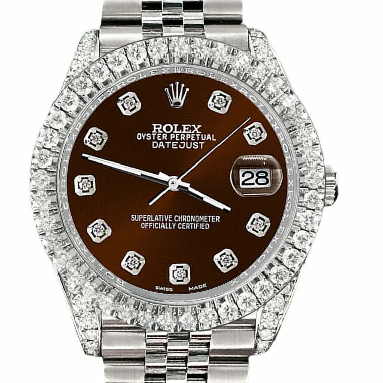 Rolex Datejust 41 4.4CT Diamond Bezel/Lugs/Chocolate Dial TFJ-142508576