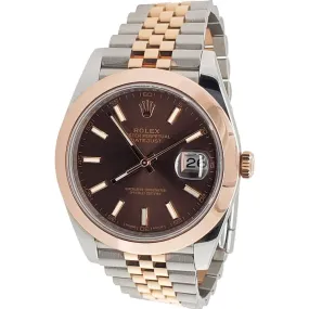 Rolex Datejust  Chocolate Dial Rose Gold Steel Jubilee Watch   TFJ-142508282