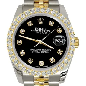 Rolex Datejust  Diamond Bezel/Black Dial Jubilee Watch TFJ-142507959