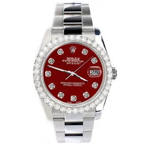 Rolex Datejust  Imperial Red Dial with Custom Diamond Bezel  TFJ-142507898