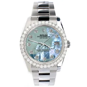 Rolex Datejust   Tahitian Blue Dial with Custom Diamond Bezel  TFJ-142507913