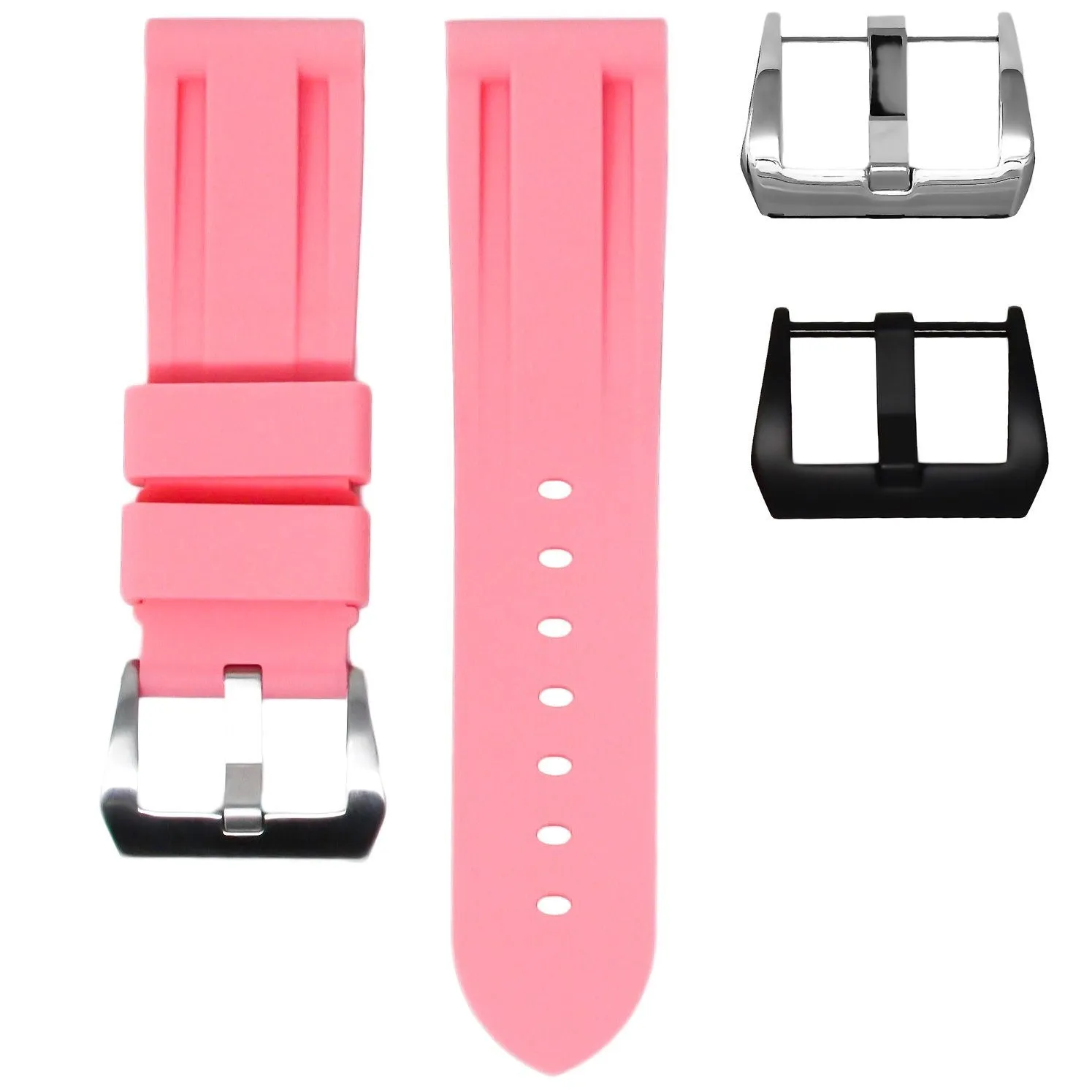 RUBBER STRAP FOR BREITLING AVENGER - FLAMINGO PINK