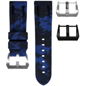 RUBBER STRAP FOR BREITLING BENTLEY MOTORS T - BLUE DIGI CAMO