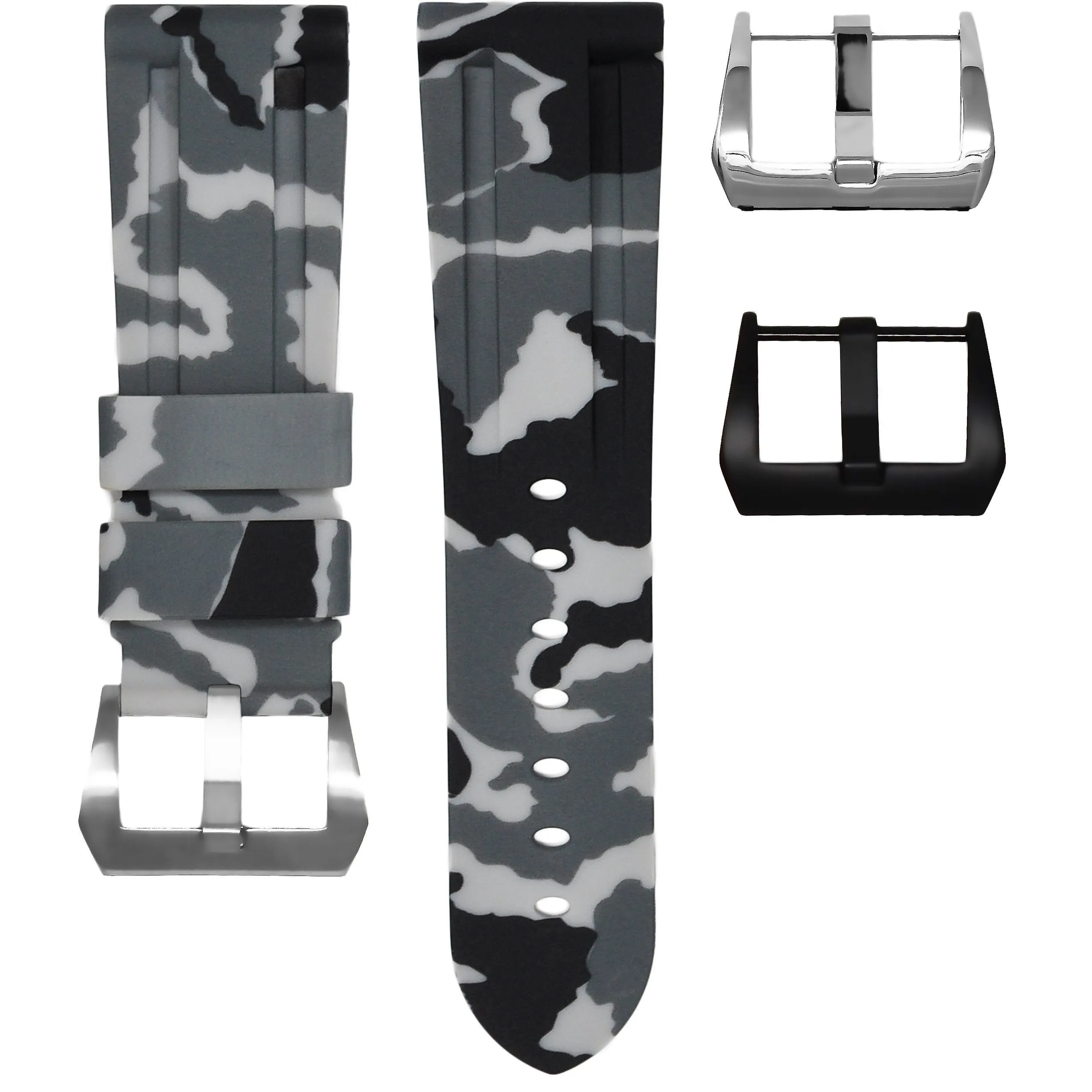 RUBBER STRAP FOR BREITLING BENTLEY MOTORS T - SNOW CAMO