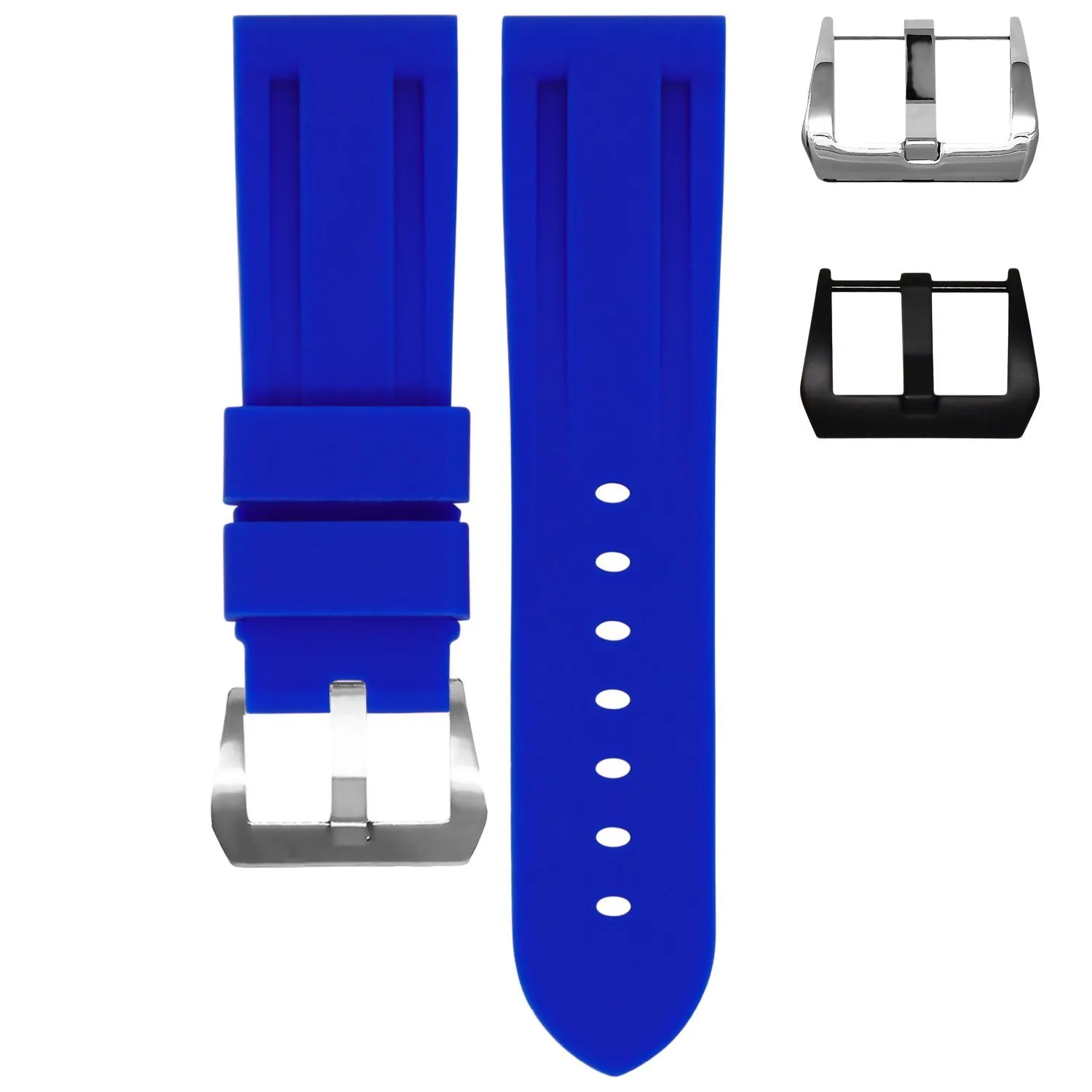 RUBBER STRAP FOR BREITLING CHRONOLINER - GULFSTREAM BLUE