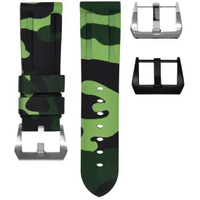 RUBBER STRAP FOR BREITLING SUPEROCEAN HERITAGE - GREEN CAMO