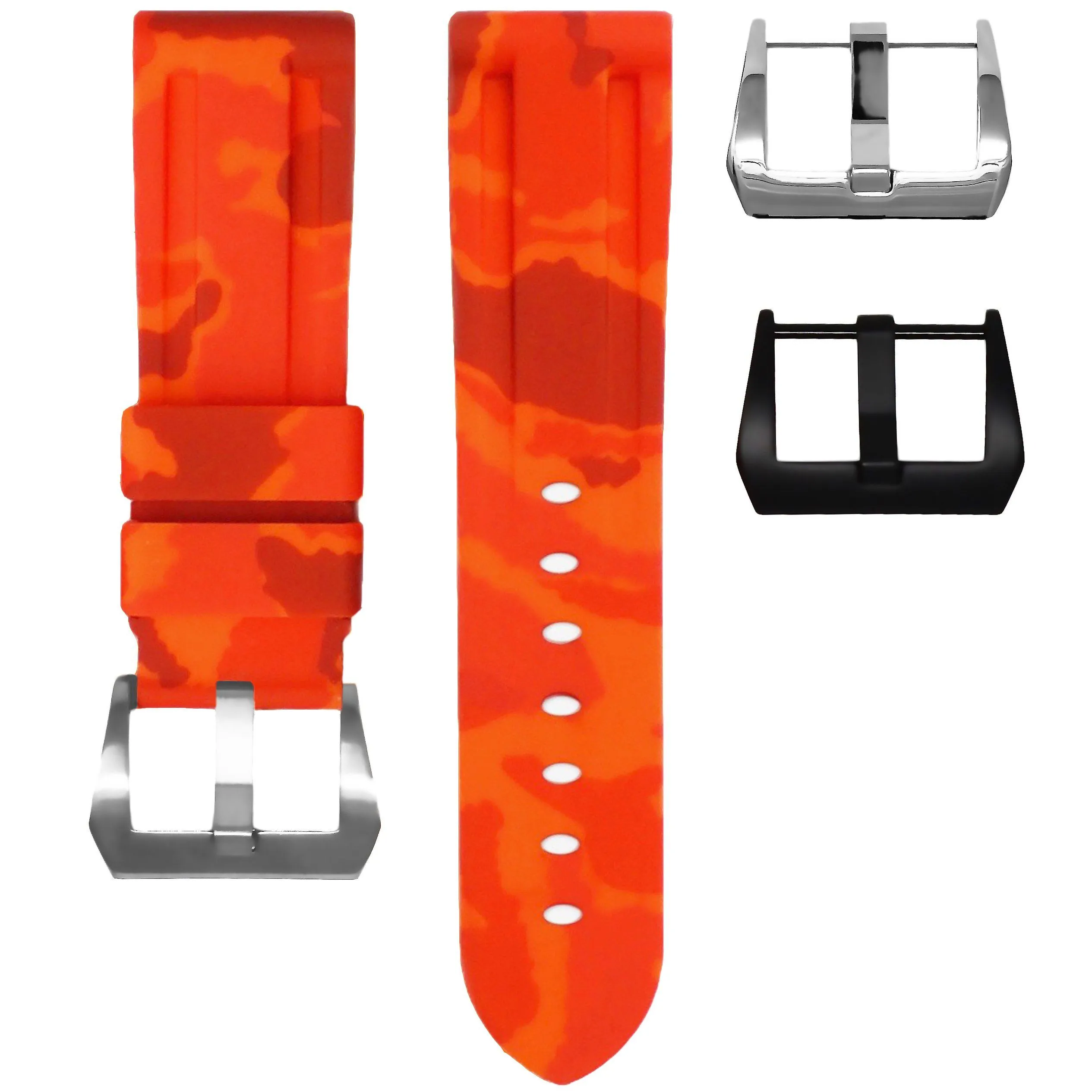 RUBBER STRAP FOR BREITLING SUPEROCEAN HERITAGE - ORANGE CAMO