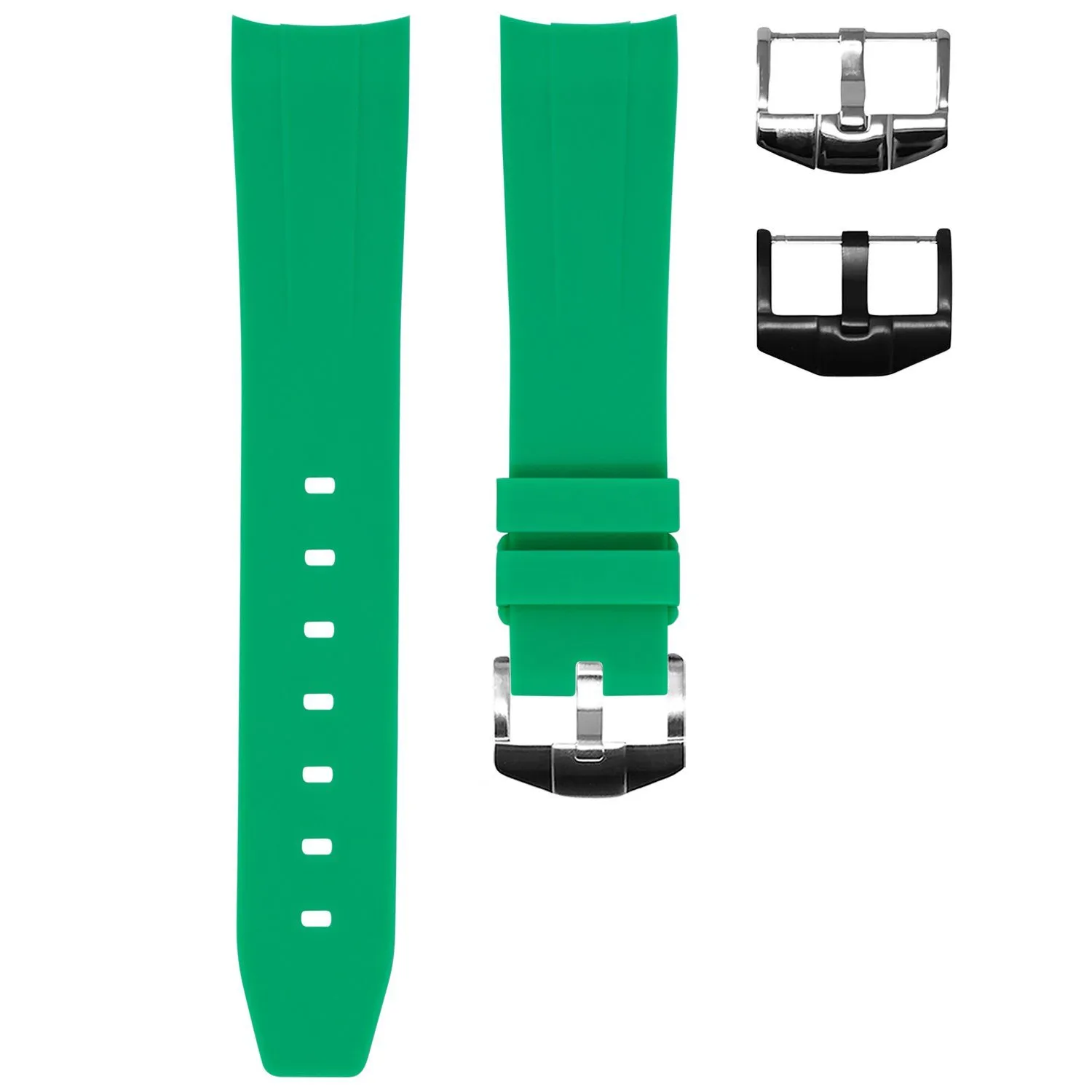 RUBBER STRAP FOR OMEGA SEAMASTER - SHAMROCK GREEN