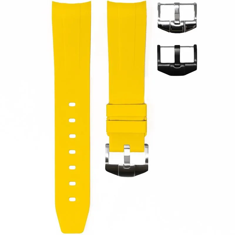 RUBBER STRAP FOR OMEGA SEAMASTER - SUNSHINE YELLOW