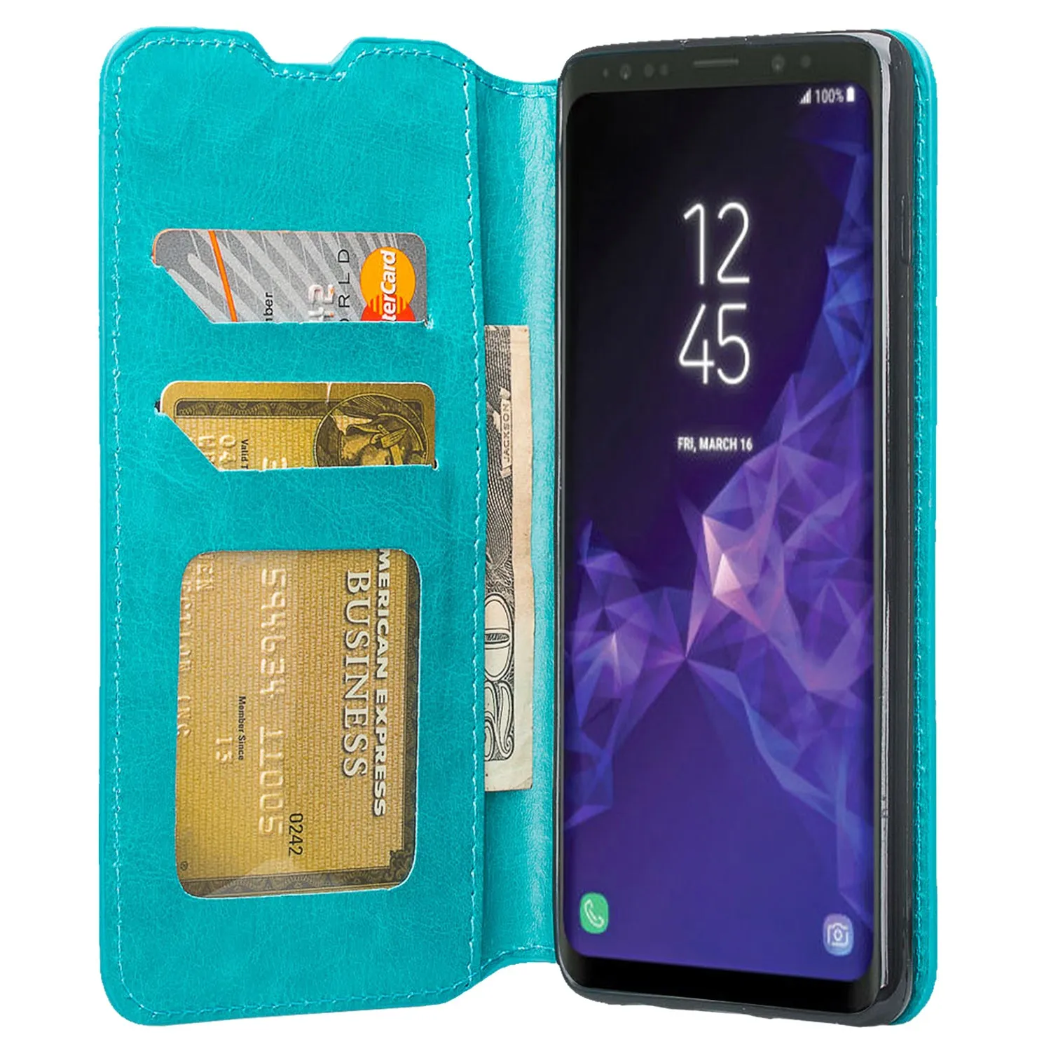 Samsung Galaxy S10 Plus Case, Galaxy S10  Wallet Case, Pu Leather Wallet Case [Kickstand] with ID & Credit Card Slots for Galaxy S10/Galaxy S10  - Teal