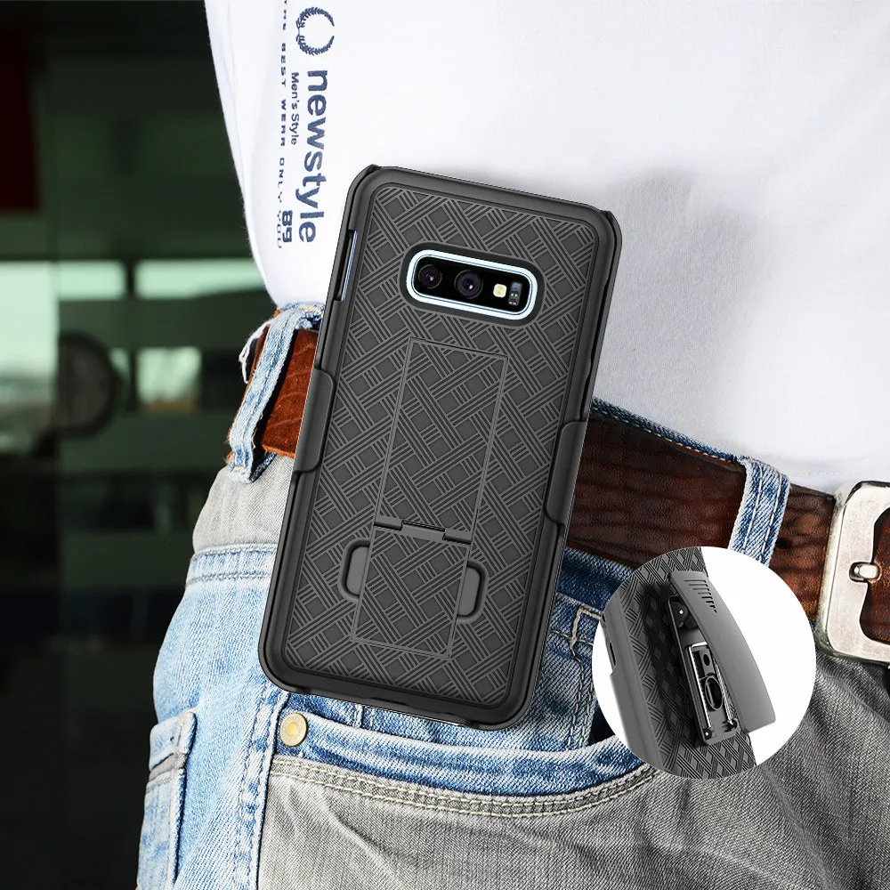 Samsung Galaxy S10e Case, Galaxy S10e Case, Rugged Slim Rotating Swivel Lock Holster Shell Combo Case for Galaxy S10e