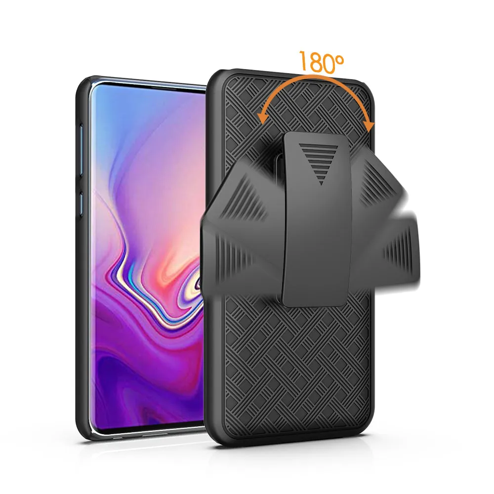 Samsung Galaxy S10e Case, Galaxy S10e Case, Rugged Slim Rotating Swivel Lock Holster Shell Combo Case for Galaxy S10e