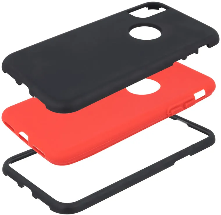 Samsung Galaxy S10e Defender Rugged Cover - Black / Red