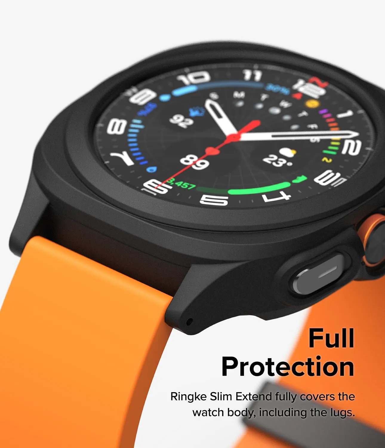 Samsung Galaxy Watch Ultra 47mm Slim Extend Case With Screen Protector Tempered Glass - Matte Black