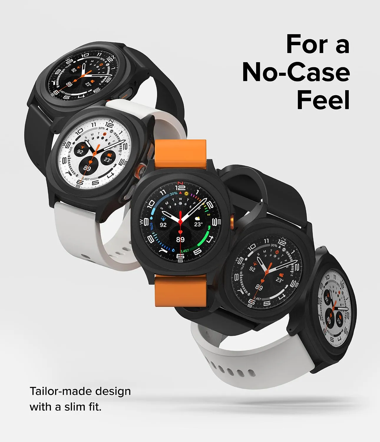 Samsung Galaxy Watch Ultra 47mm Slim Extend Case With Screen Protector Tempered Glass - Matte Black