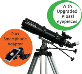 Saxon 1025 AZ3 Pioneer Refractor Telescope with Smart Phone Adapter