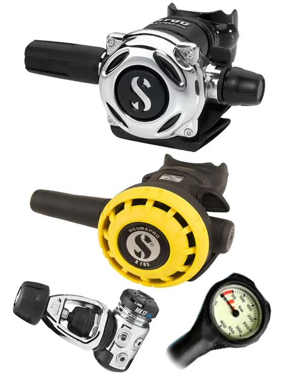 Scubapro Regulator Set: MK17 Evo (DIN or Yoke) / A700 / Octopus & Free Termo Gauge