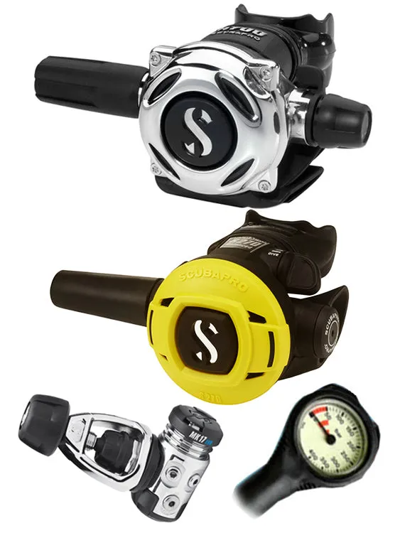 Scubapro Regulator Set: MK17 Evo (DIN or Yoke) / A700 / Octopus & Free Termo Gauge