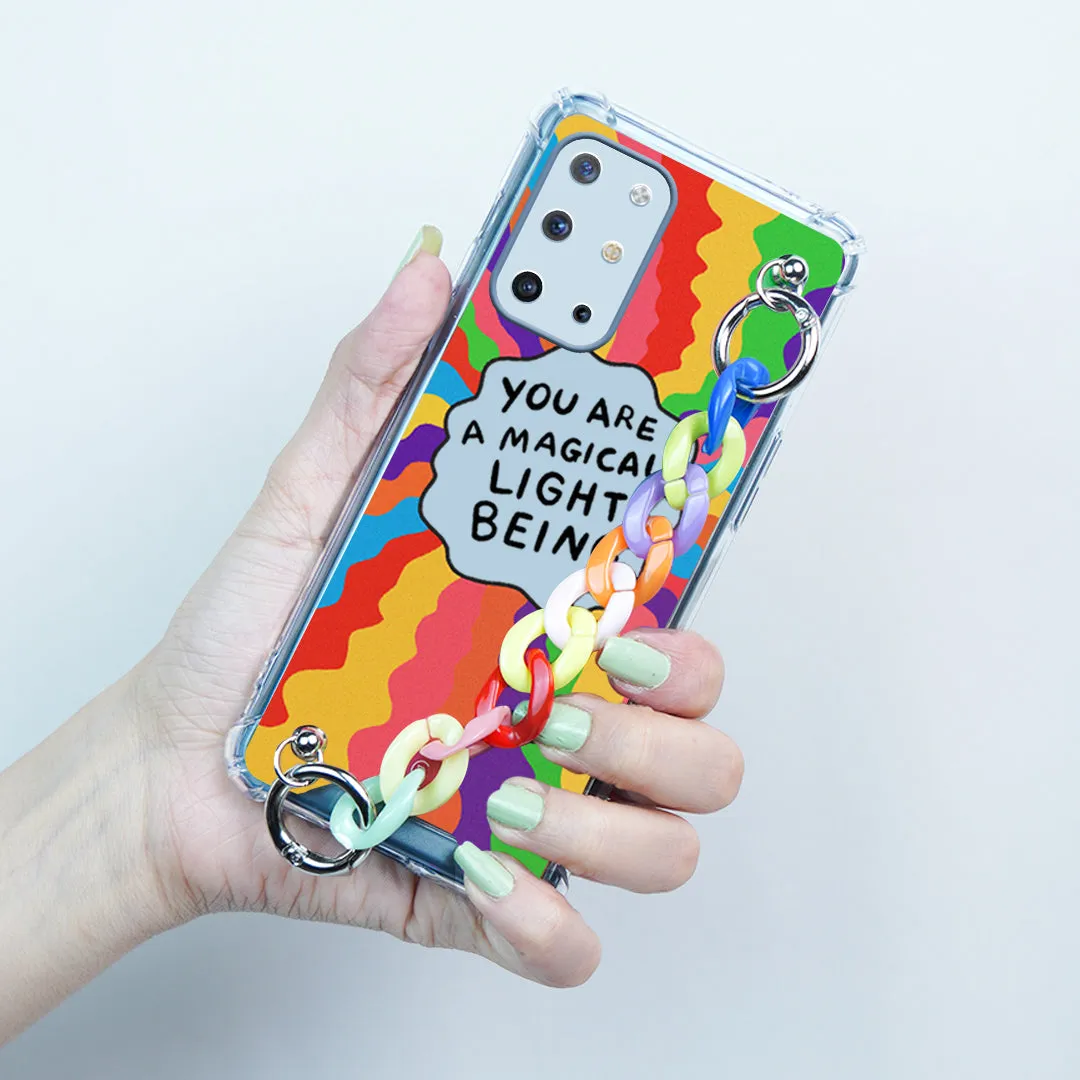 Self Inspiring Colorful Case with Chain Bracelet- OnePlus