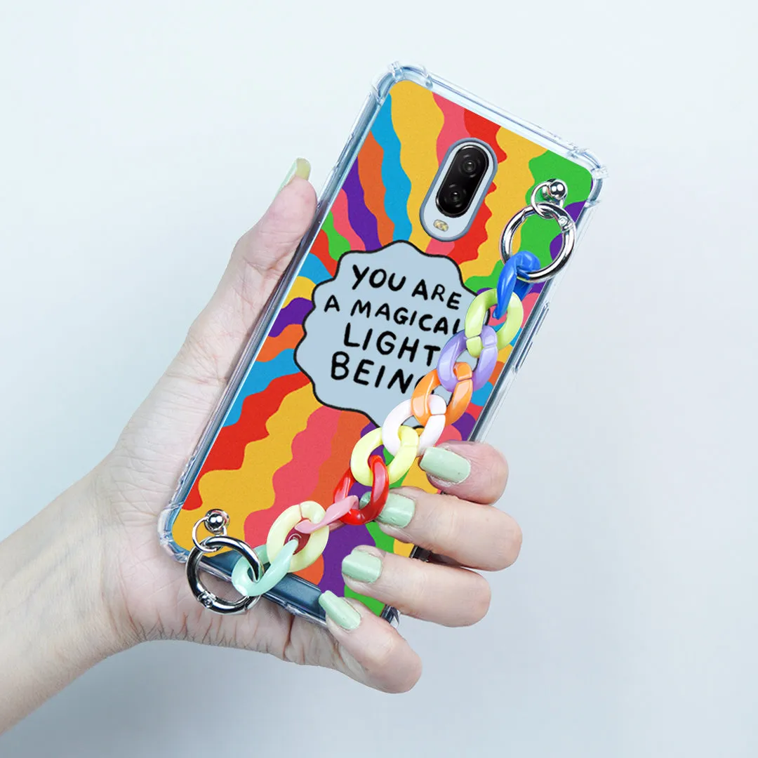 Self Inspiring Colorful Case with Chain Bracelet- OnePlus