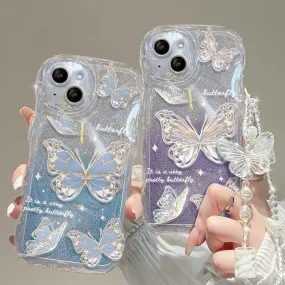 Shimmering Butterfly iPhone Case & Chain