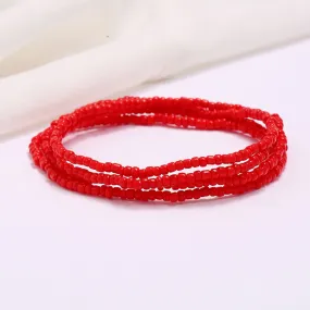 Slimming Elastic Waist Band | Red Color Waist Beads | African Waist Beads