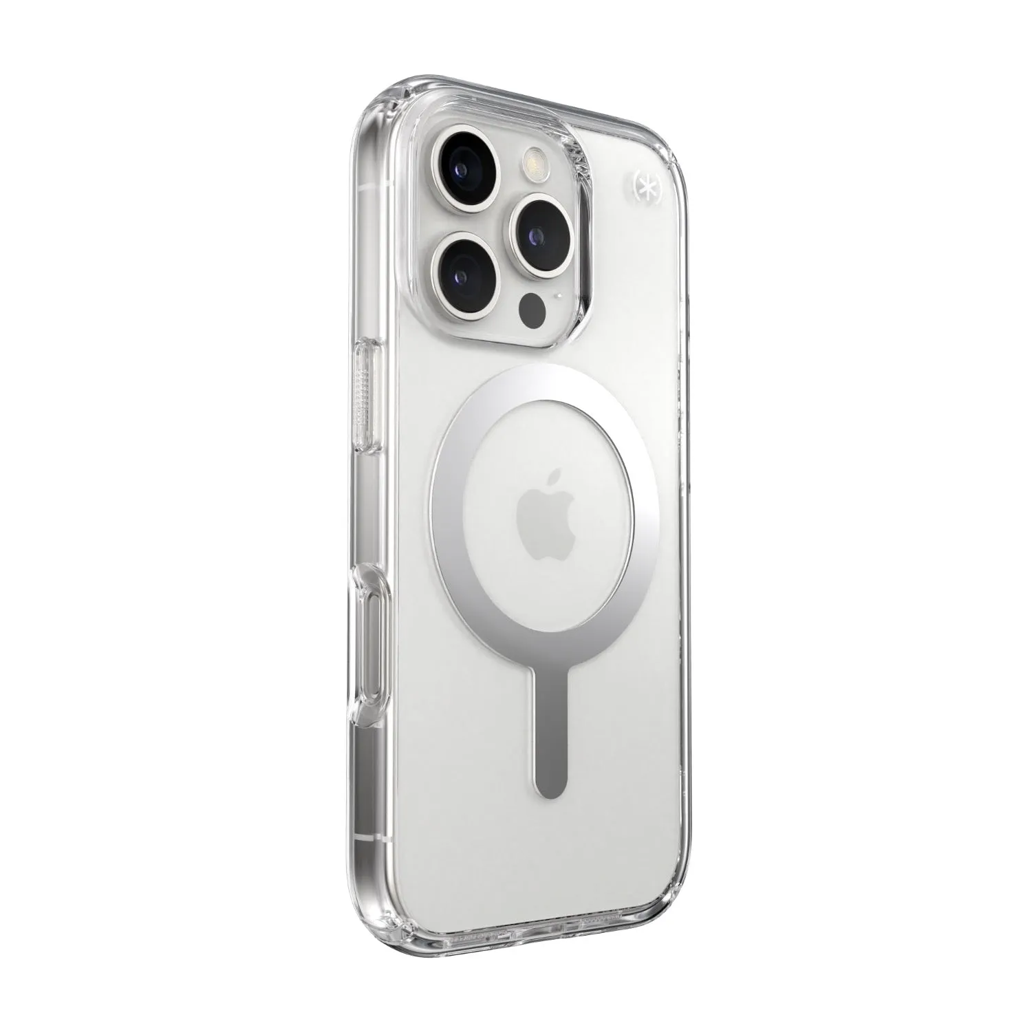 Speck Presidio Perfect Clear MagSafe Case - Apple iPhone 16 Pro - Clear & Chrome (SPK150762-3240)