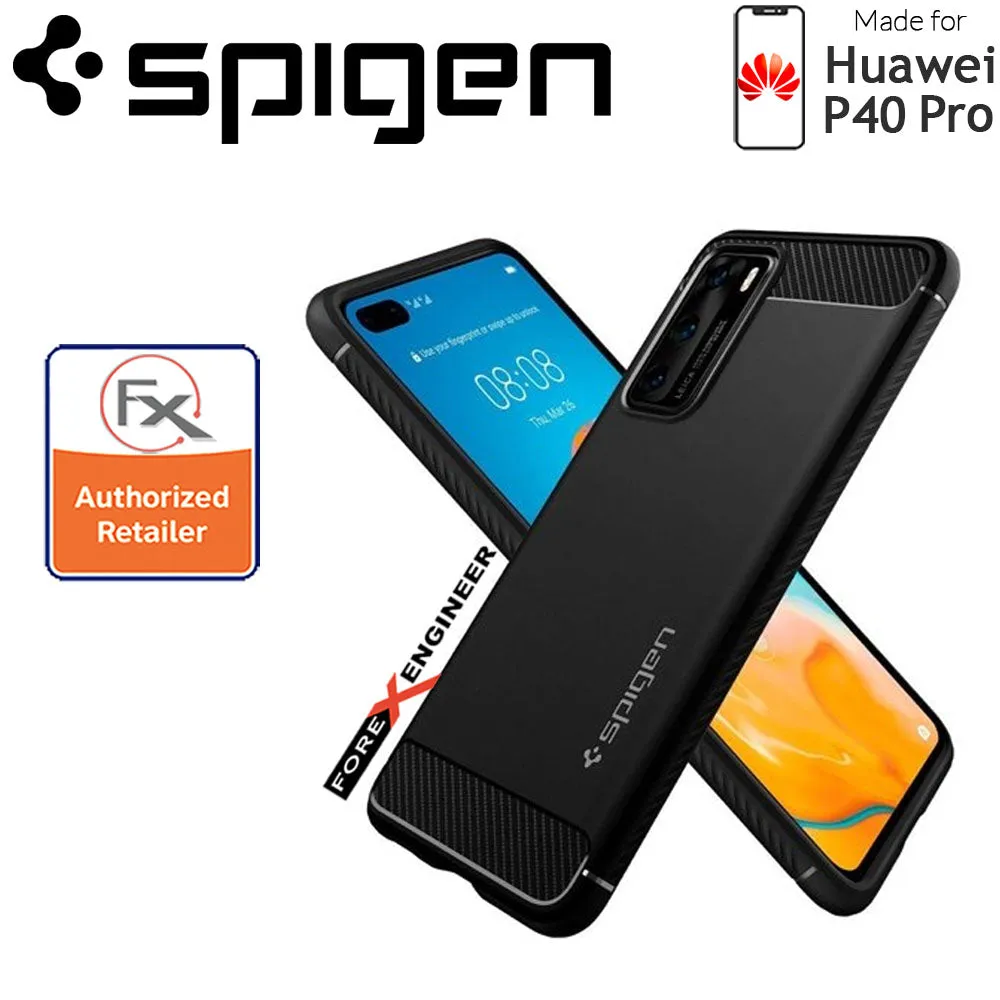 Spigen Rugged Armor for Huawei P40 - Matte Black Color ( Barcode : 8809685629221 )