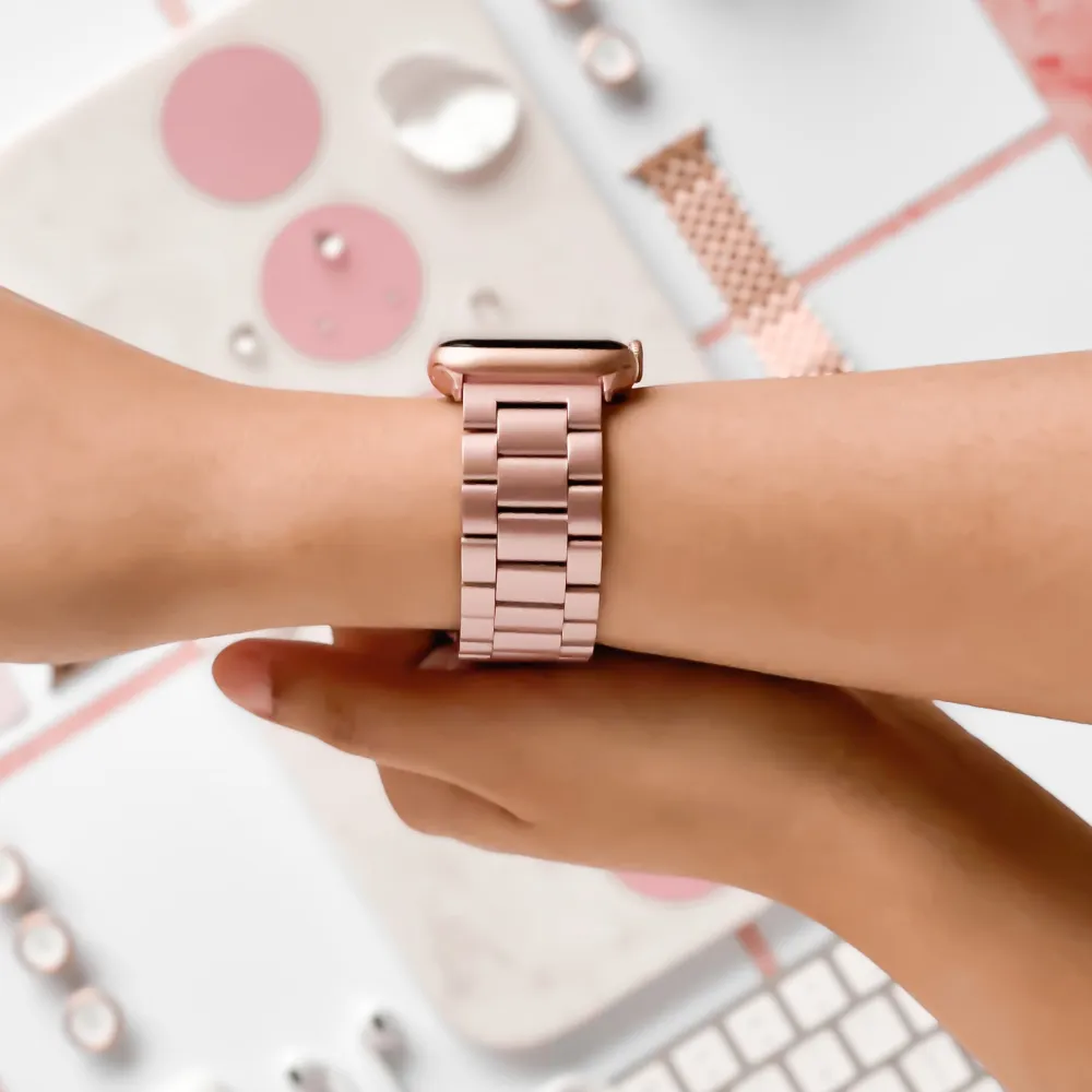 Stainless Steel Apple Watch Strap - Blush