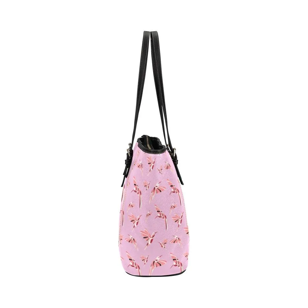 Strawberry Pink Leather Tote Bag/Large