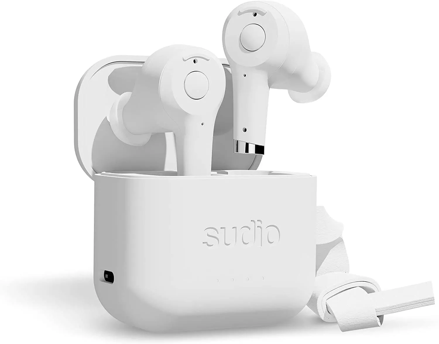 Sudio Ett True Wireless Bluetooth Earbuds - Active Noise Cancelling, Transparency Mode, IPX5 Water Protection, 30h Battery Time, supports Wireless Charging, compatible with Android and iOS (White)