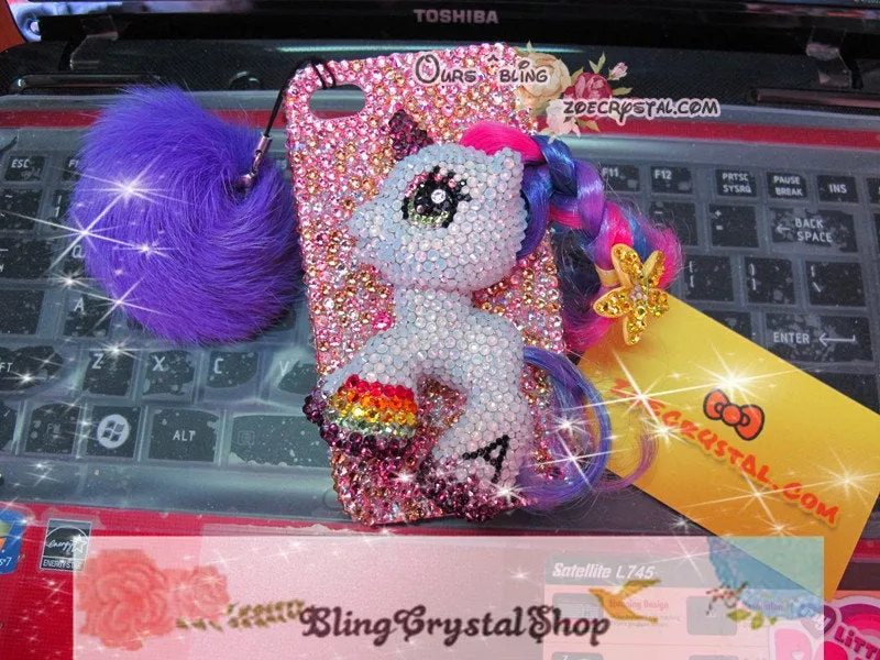 Swarovski My Little Pony / Unicorn  BLING Crystal 3D Cell Phone Case