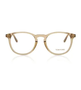 Tom Ford Unisex Transparent Light Brown Round Optical Frame