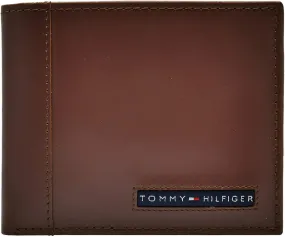 Tommy Hilfiger Men's Leather Slim Bifold Wallet with 6 Credit Card Pockets and Removable ID Window