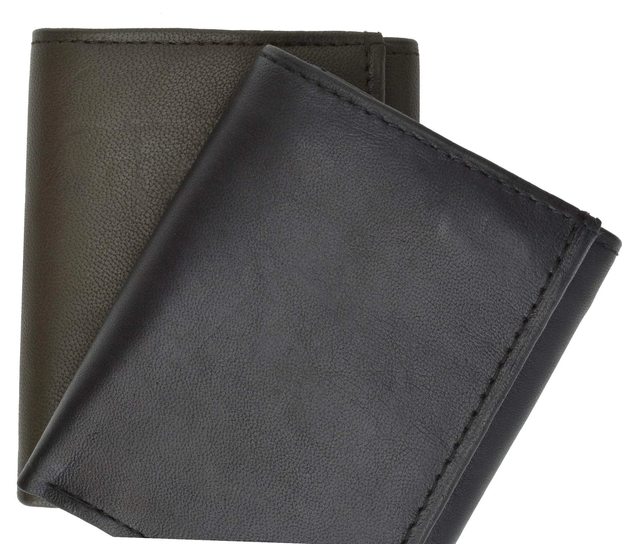 Trifold Genuine Leather Mens Wallet Flap ID Card Case 1107