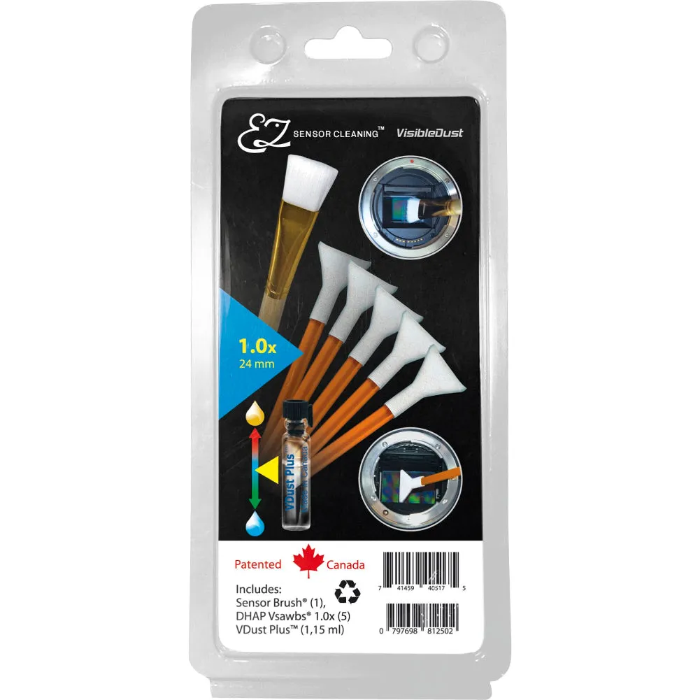 VisibleDust EZ Sensor Cleaning Kit Plus with VDust Plus, 5x Orange DHAP Vswabs and Sensor Brush