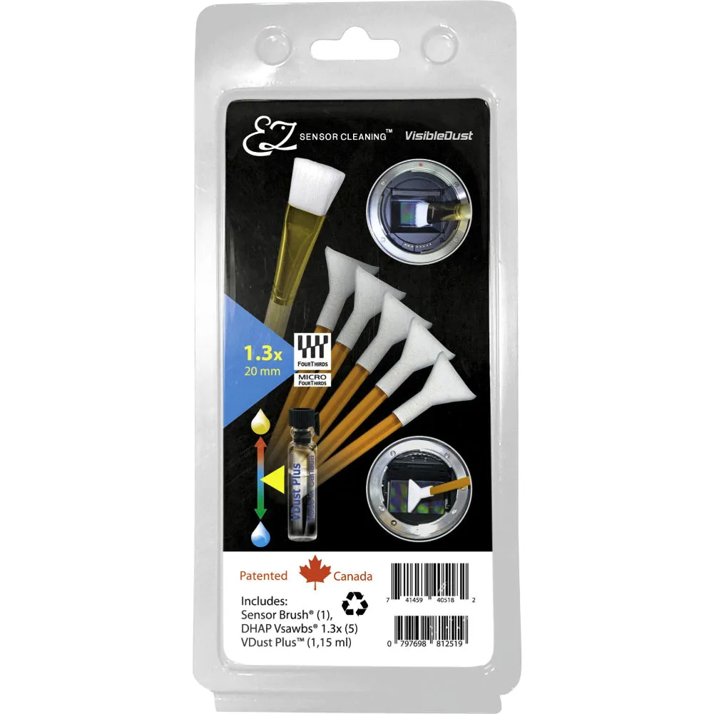 VisibleDust EZ Sensor Cleaning Kit Plus with VDust Plus, 5x Orange DHAP Vswabs and Sensor Brush