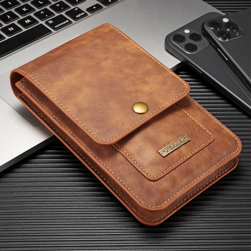 Waist Belt Clip Pouch Bag Leather Phone Case With Wallet Card Holder For IPhone Samsung Google