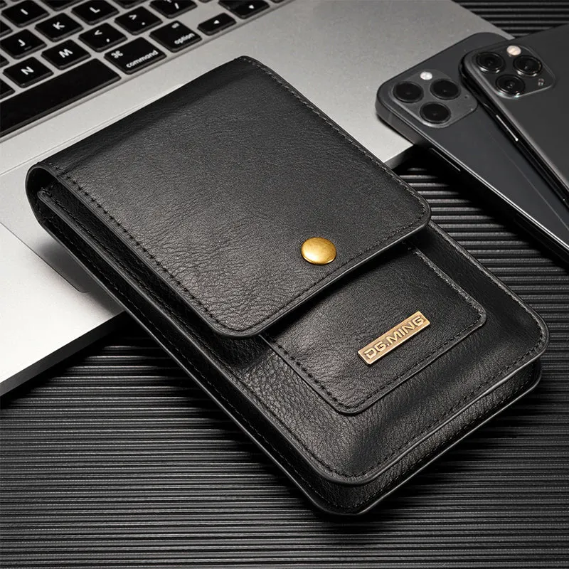 Waist Belt Clip Pouch Bag Leather Phone Case With Wallet Card Holder For IPhone Samsung Google