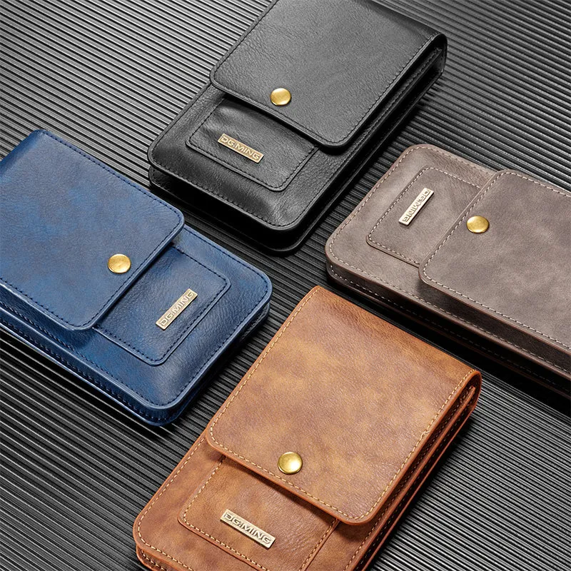 Waist Belt Clip Pouch Bag Leather Phone Case With Wallet Card Holder For IPhone Samsung Google