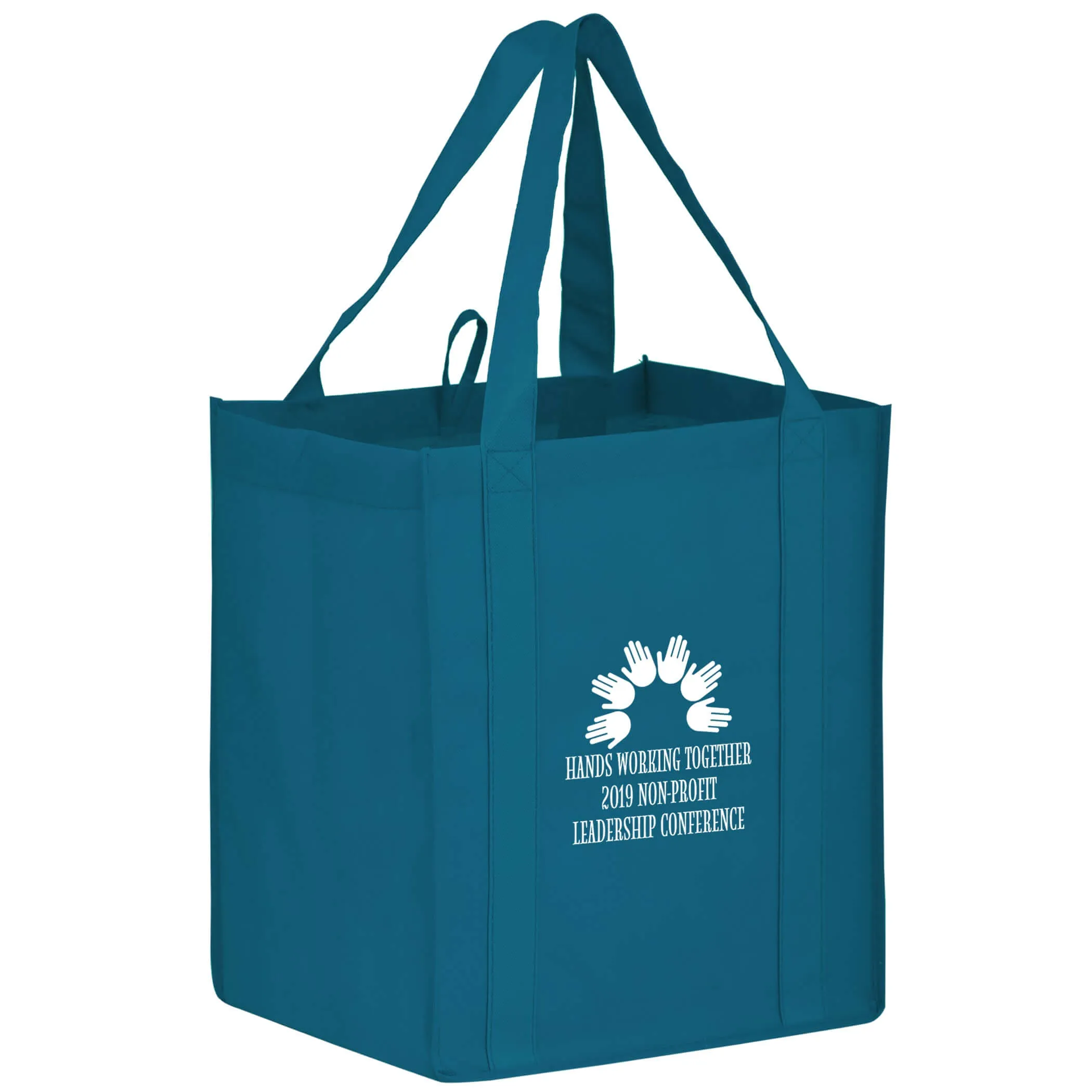 Wholesale HEAVY DUTY NON-WOVEN GROCERY TOTE BAG WITH POLY BOARD INSERT - Y2KG131015