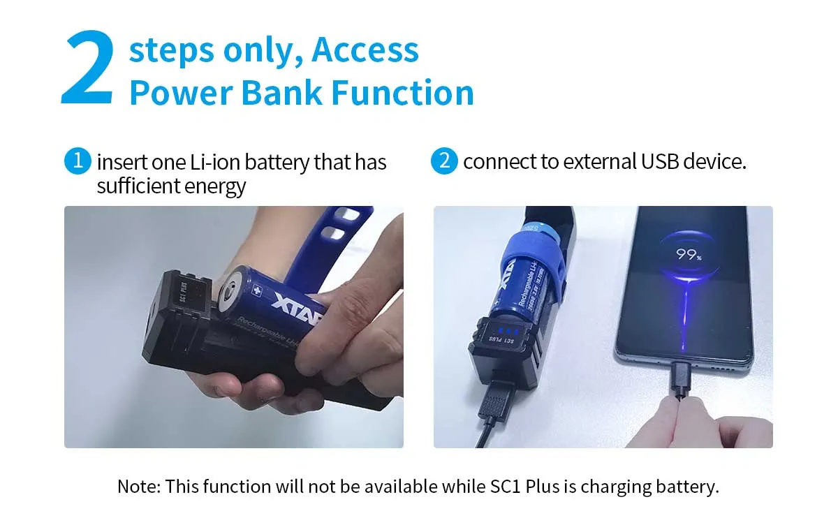 XTAR SC1 Plus 3A USB-C/PD FAST 26800 Lithium-Ion Battery Charger